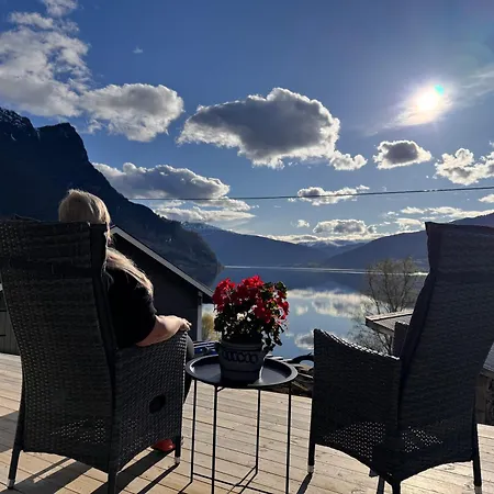 아파트 Fjord With Panoramic View & Private Balcony Luster